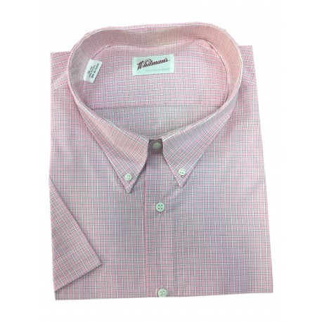 Košile kostkovaná růžovobílá s krátkým rukávem v nadměrné velikosti