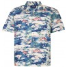 Pánská letní košile "havajka" s krátkým rukávem (vzor listy - světle modrá) -  v nadměrné velikosti