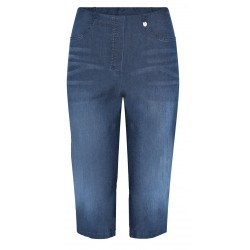 Dámské lehké capri kalhoty (lyocell - jeans vzhled) - v nadměrné velikosti