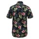 Pánská letní košile "havajka" s krátkým rukávem (vzor ibišek) - v nadměrné velikosti