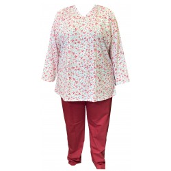 Dámské pyžamo s dlouhým rukávem v nadměrné velikosti