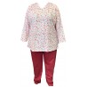 Dámské pyžamo s dlouhým rukávem v nadměrné velikosti