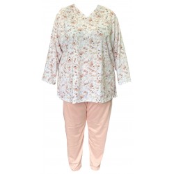 Dámské pyžamo s dlouhým rukávem v nadměrné velikosti