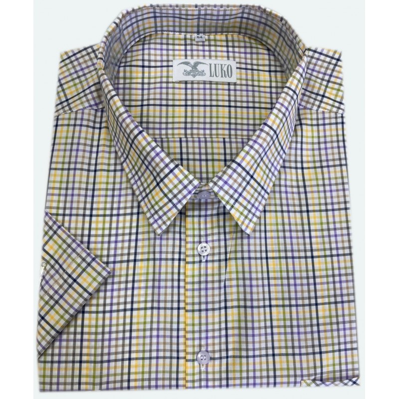 Pánská bavlněná košile s krátkým rukávem (dvě kapsy) - v nadměrné velikosti