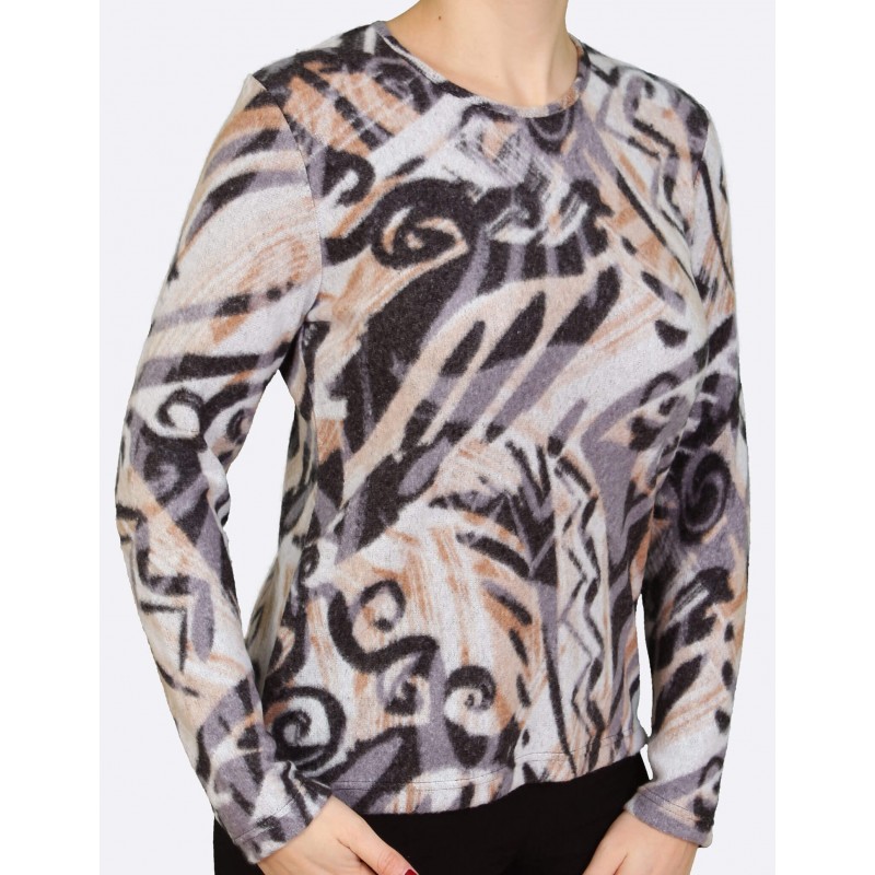 Svetřík s kulatým výstřihem