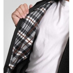 Vyteplený žinilkový svetr na zip (černý) - v nadměrné velikosti