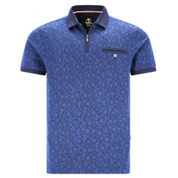 Pánské polo tričko na zip s žakárovým vzorem - v nadměrné velikosti