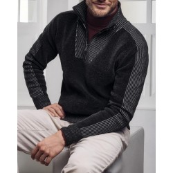 Luxusní žinilkový svetr se zipem - v nadměrné velikosti