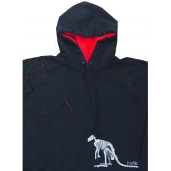 Mikina přes hlavu (s potiskem kostry) - v nadměrné velikosti