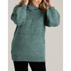 Teplý svetr - rolák - z hrubší pleteniny - v nadměrné velikosti