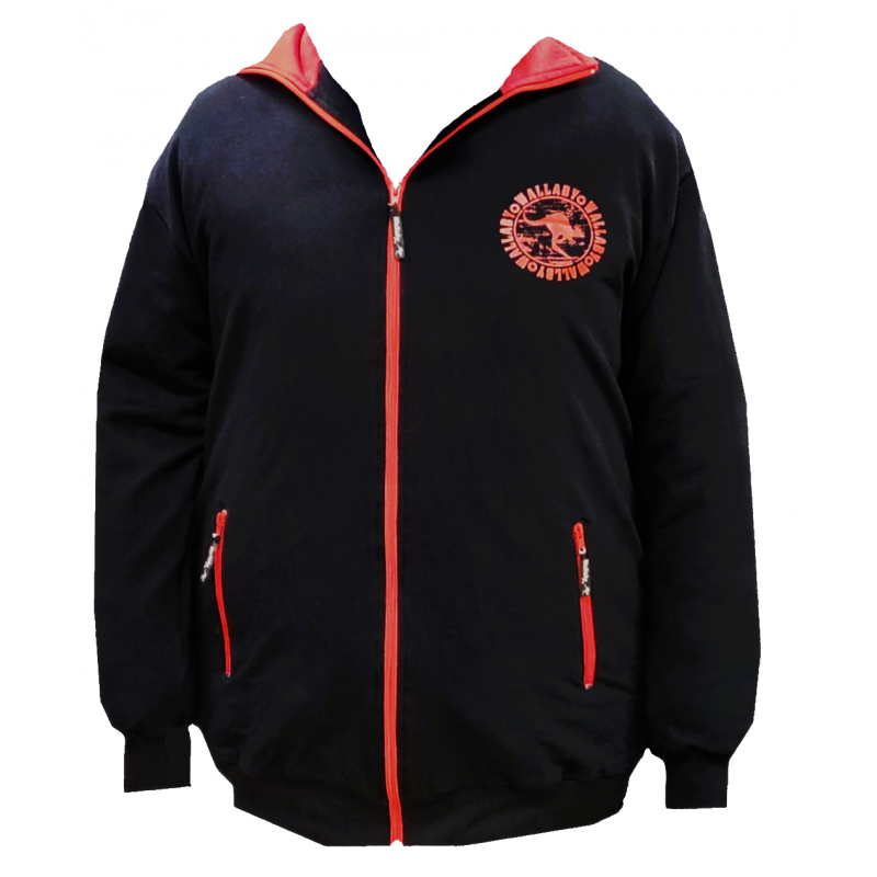 Sportovní mikina na zip s límcem (nepočesaná) - v nadměrné velikosti