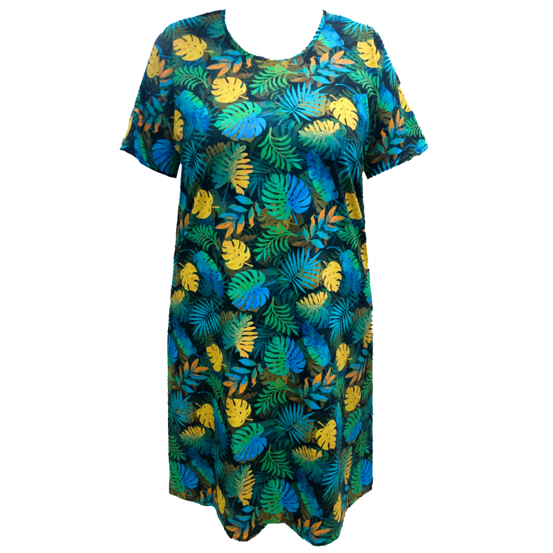 Bavlněné domácí šaty / noční košile (prales podzim) - v nadměrné velikosti