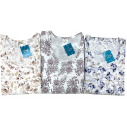 Dámská bavlněná noční košile s dlouhým rukávem a sedlem - v nadměrné velikosti