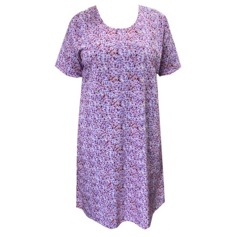 Bavlněné domácí šaty / noční košile (šeřík) - v nadměrné velikosti