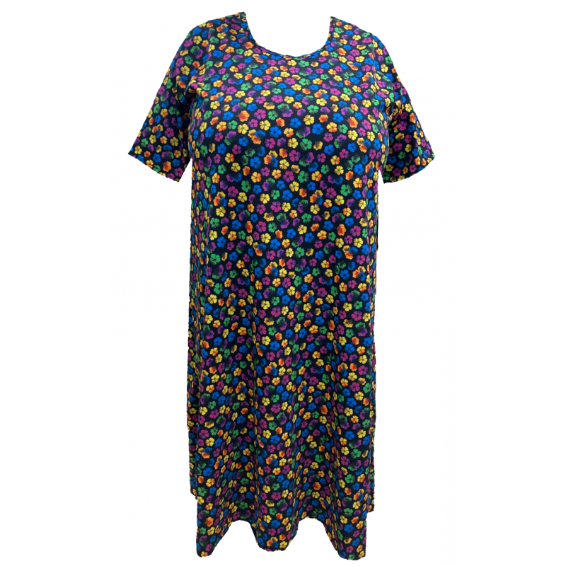 Domácí šaty kvítky barva