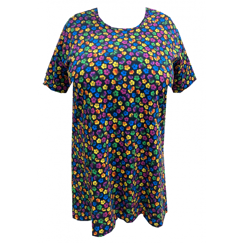 Tunika bavlněná / maxitriko (Kvítky barva) - v nadměrné velikosti