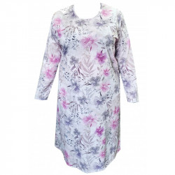 Noční košile s dlouhým rukávem (hladký střih bez náběrů) - v nadměrné velikosti