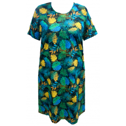 Bavlněné domácí šaty / noční košile (Papoušek) - v nadměrné velikosti