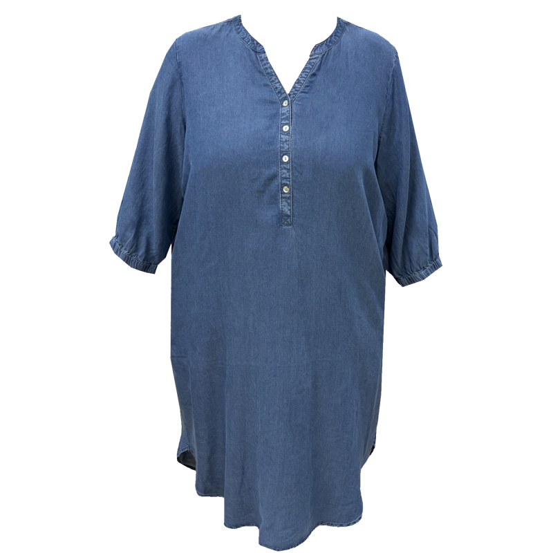 Dámské volné košilové šaty (lyocel) - v nadměrné velikosti