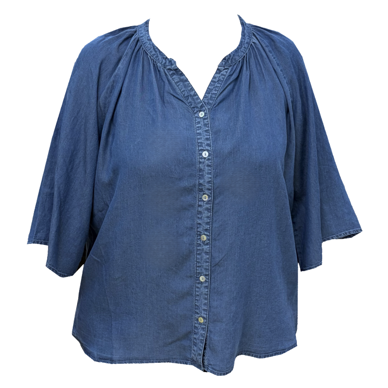 Dámská propínací halenka (lyocel) - v nadměrné velikosti