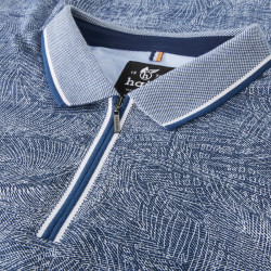 Luxusní polo tričko s límečkem Stay Fresh® (zip, vzor) - v nadměrné velikosti