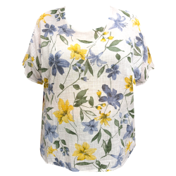 Dámská volná halenka se spadlým rukávkem (bavlna) - v nadměrné velikosti