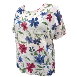 Dámská volná halenka se spadlým rukávkem (bavlna) - v nadměrné velikosti