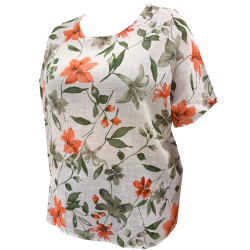 Dámská volná halenka se spadlým rukávkem (bavlna) - v nadměrné velikosti