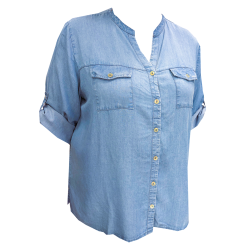 Dámská propínací halenka - košile 3/4 rukávek /lyocel/ - v nadměrné velikosti