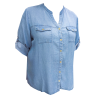 Dámská propínací halenka - košile 3/4 rukávek /lyocel/ - v nadměrné velikosti