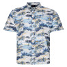Pánská letní košile "havajka" s krátkým rukávem (Palm Blue/Lemon) - v nadměrné velikosti