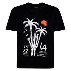 Tričko s potiskem Skeleton Palm - v nadměrné velikosti