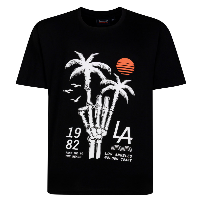 Tričko s potiskem Skeleton Palm - v nadměrné velikosti