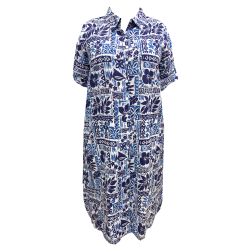 Dlouhé letní košilové šaty (celopropínací) - v nadměrné velikosti