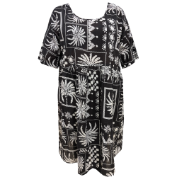 Dámské bavlněné šaty (přestřižené, kapsy) - v nadměrné velikosti