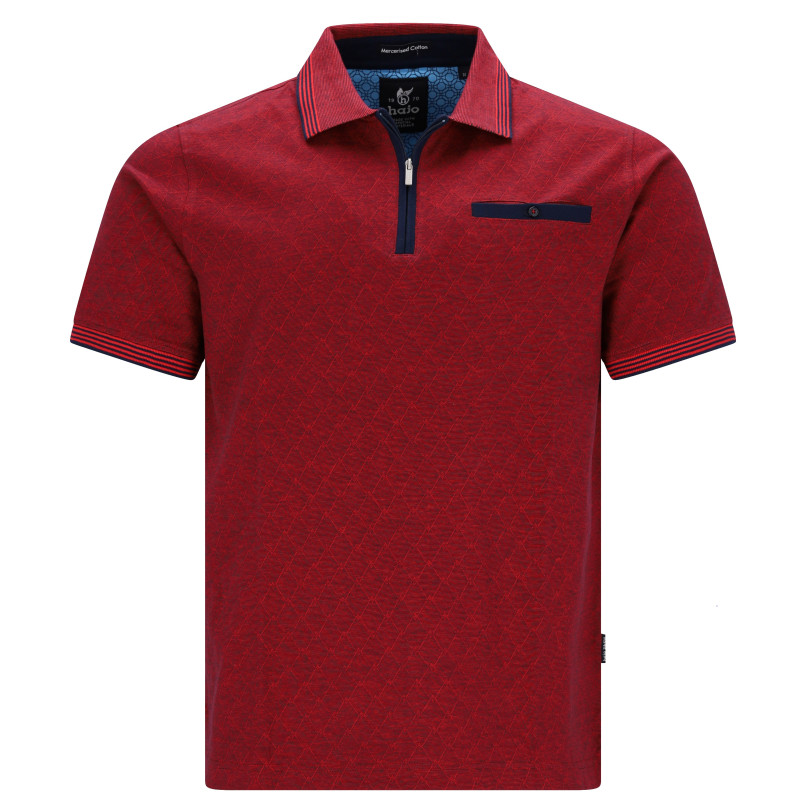 Luxusní polo tričko s límečkem (zip, mercerovaná bavlna) - v nadměrné velikosti