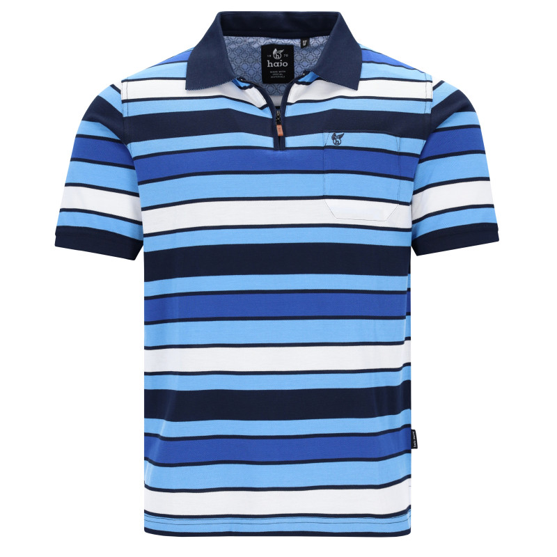 Luxusní polo tričko s límečkem (vzor, zip) Stay Fresh® - v nadměrné velikosti