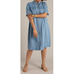 Volné šaty z měkké denimové látky (Tencel) - v nadměrné velikosti