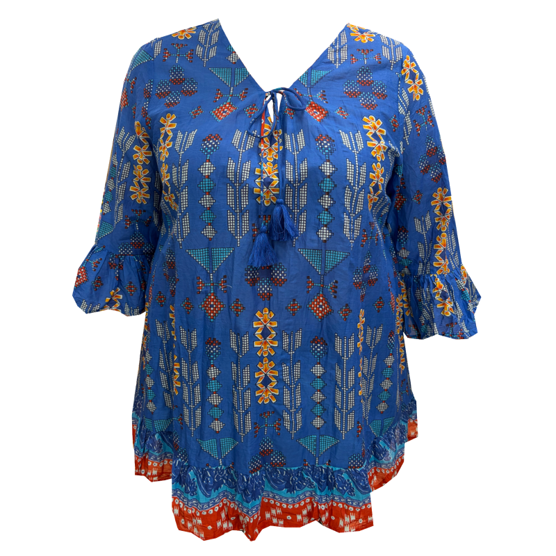 Letní halenka s 3/4 rukávkem Aztec - v nadměrné velikosti