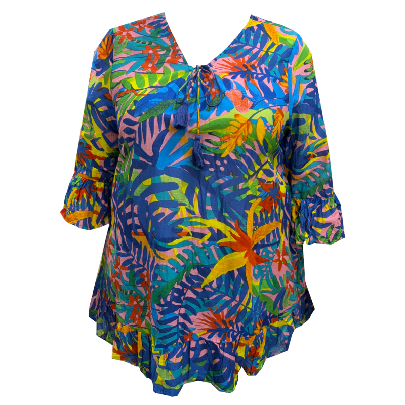 Letní halenka s 3/4 rukávkem Jungle - v nadměrné velikosti